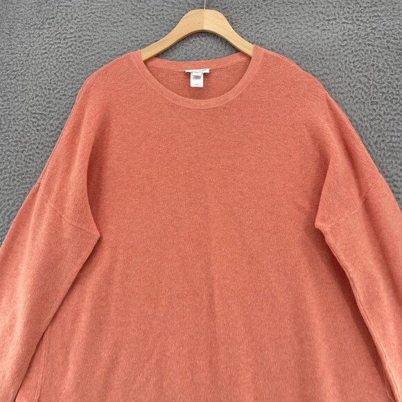 J Jill Sweater Womens Large Peach Stretch Knit Pullover Casual Slouchy Cotton - Picture 2 of 10
